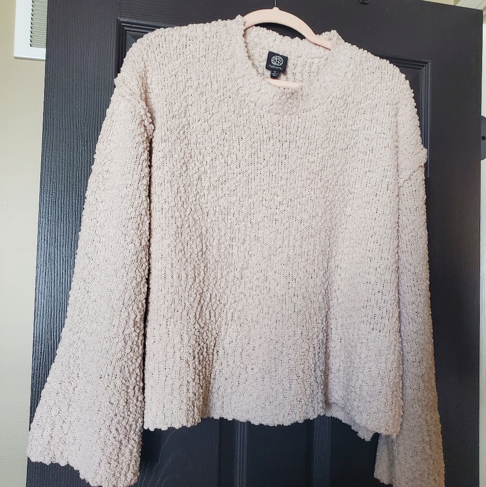 Bobeau Cream ChunkyTextured Knit Sweater